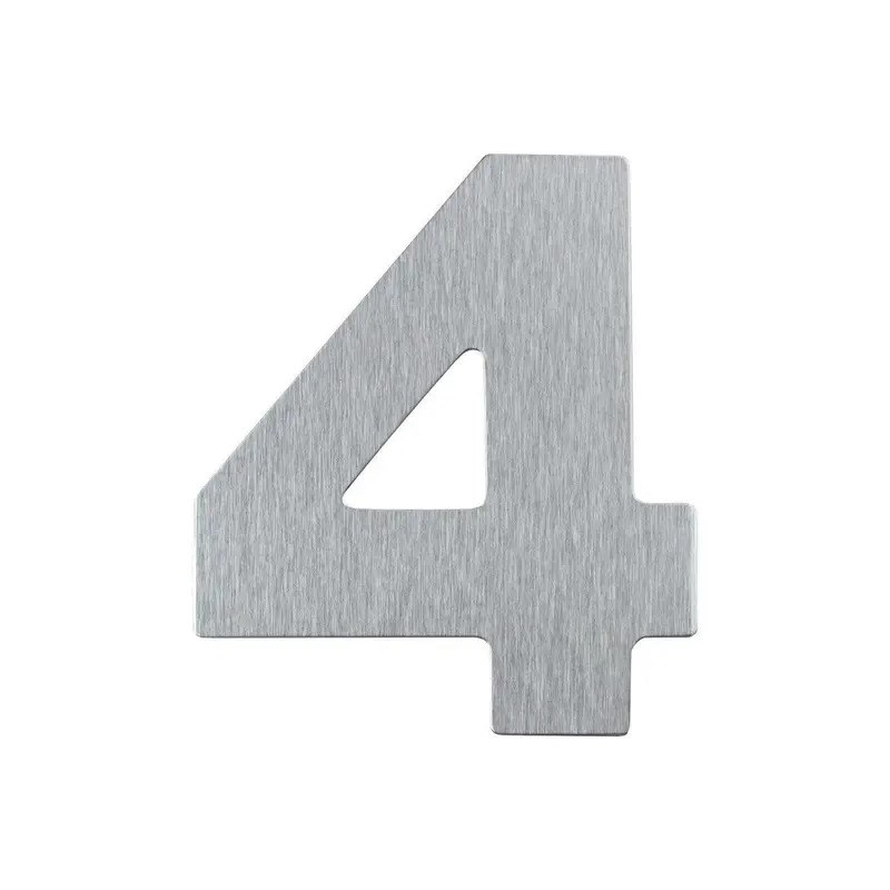 Numero Residencial De Aluminio Com Adesivo Escovado 4-Atlas