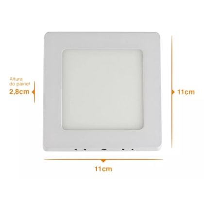 Painel Led Bronzearte 6w 4.000k Sobrepor Home Led Quadrado 11x11x2,8 Bivolt