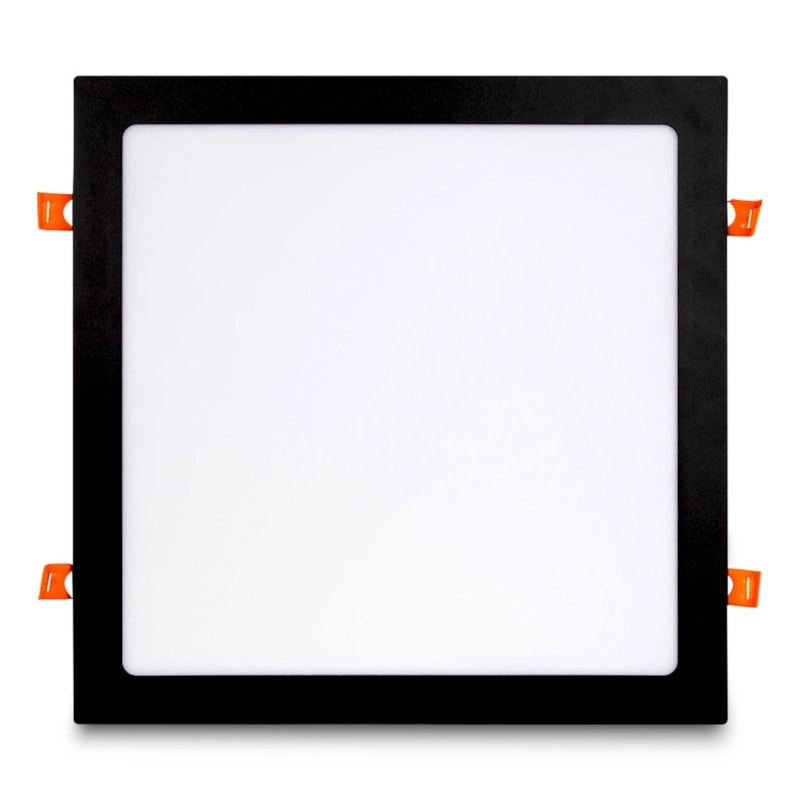 Painel led Embutido quadrado 24w 6500k preto Bronzearte