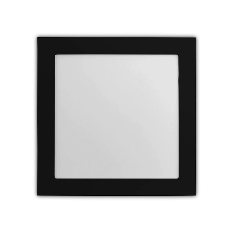 Painel Led Sobrepor Quadrado Preto 18W Bronzearte Home  Preto 225x225mm Bivolt