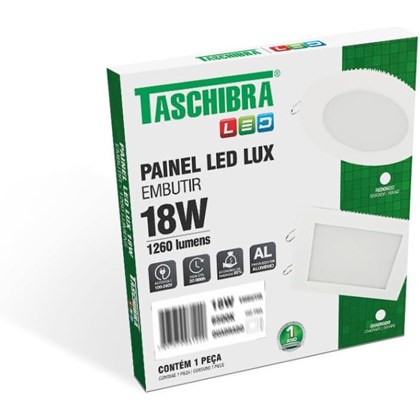 Painel Led Taschibra Embutir Redondo 18w 235x35x230 Lux