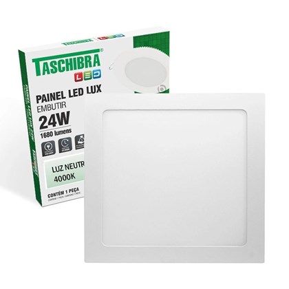 Painel Plafon De Led Quadrado Embutir 24w 4000K Bivolt Luz Branco Neutro-Taschibra