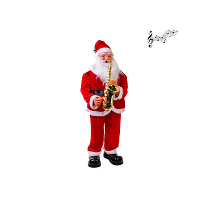 Papai Noel Musical 1,20m Com Saxofone