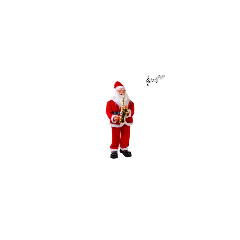 Papai Noel Musical 1,20m Com Saxofone