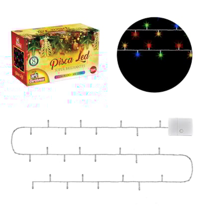 Pisca Pisca Led com 100 Lampadas Colorido 220v