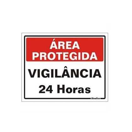 Placa 15x20cm Vig Area Proteg Vig.24h