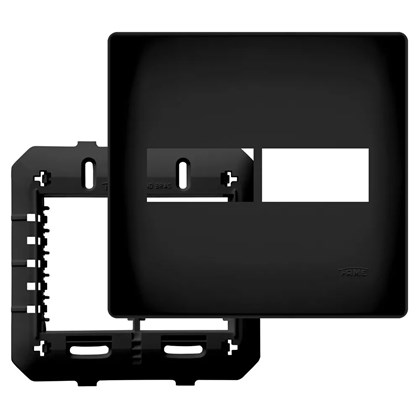 Placa com Suporte 4 X 4-2 Modulos-Habitat Black