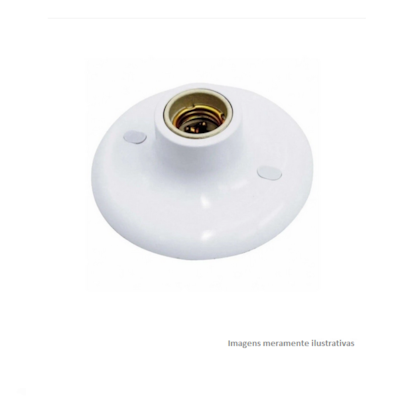 Plafonier Plafon Soquete Porcelana 100W E-27 Branco-Taschibra