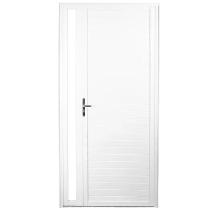 Porta Lambril Prime Vidro Liso Aluminio Branco Direito 210x100cm