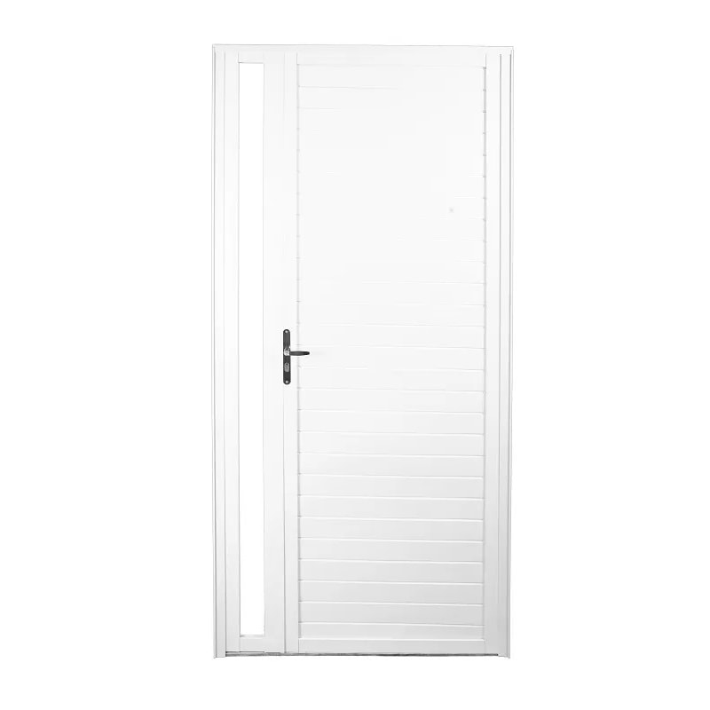 Porta Lambril Prime Vidro Liso Aluminio Branco Direito 210x100cm