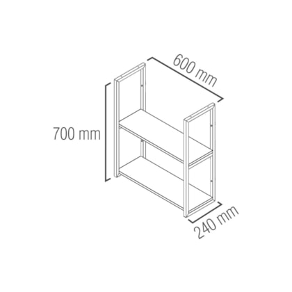 Prateleira Industrial Brasforma Avela 60x20 02 Prateleiras Pia1-6020