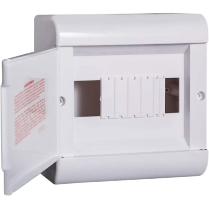 Quadro Sobrepor Ouro Box 08 Modulos Din Porta Opaca Steck Branco 8 Modulos