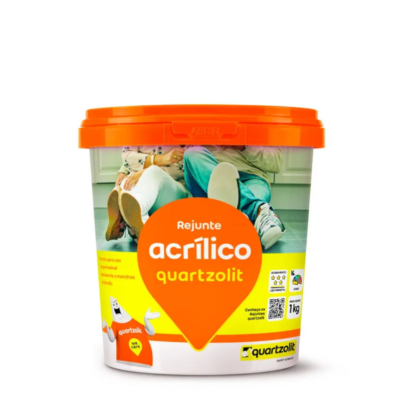 Rejunte Quartzolit Acrilico Cinza 1kg Platina