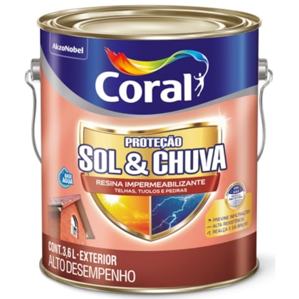 Resina Impermeabilizante Sol & Chuva ceramica  telha 3,6L Coral