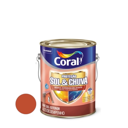 Resina Impermeabilizante Sol & Chuva ceramica  telha 3,6L Coral