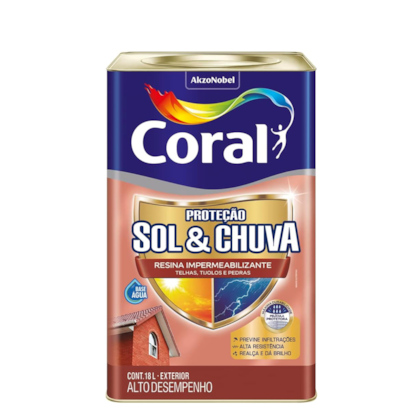 Resina Impermeabilizante Sol & Chuva  Incolor 18L Coral