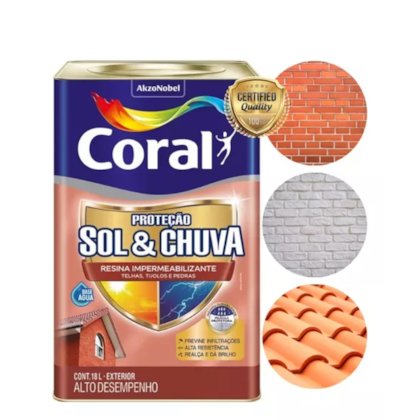 Resina Impermeabilizante Sol & Chuva  Incolor 18L Coral