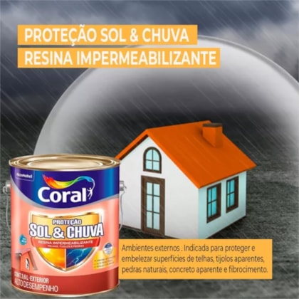 Resina Impermeabilizante Sol & Chuva Incolor 3,6L Coral
