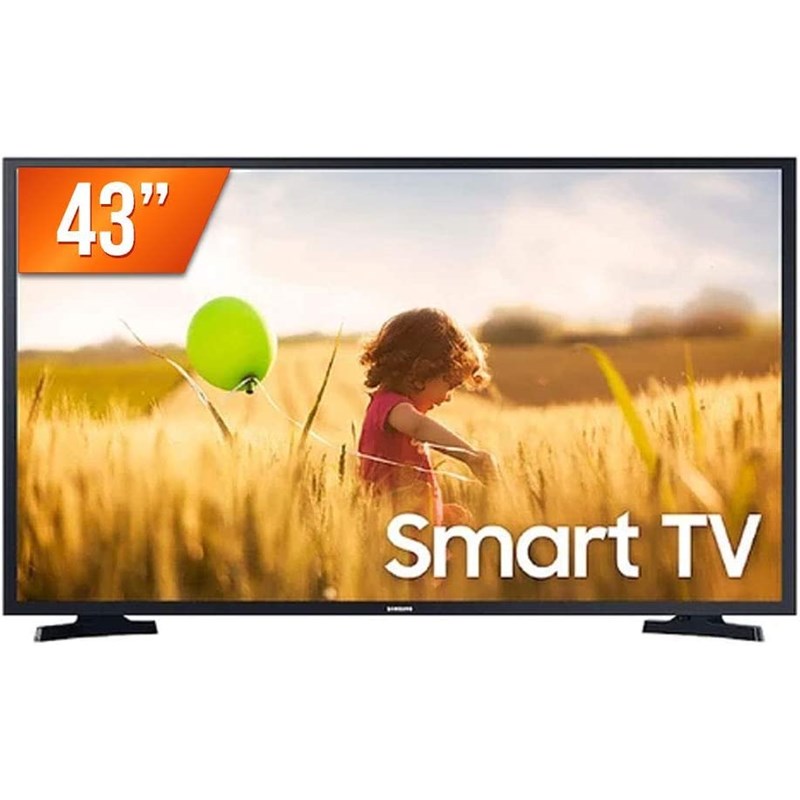 Samsung Smart TV LED 43 Full HD LH43BETMLGGXZD com Wi-Fi 2 HDMI 1 USB-Preta