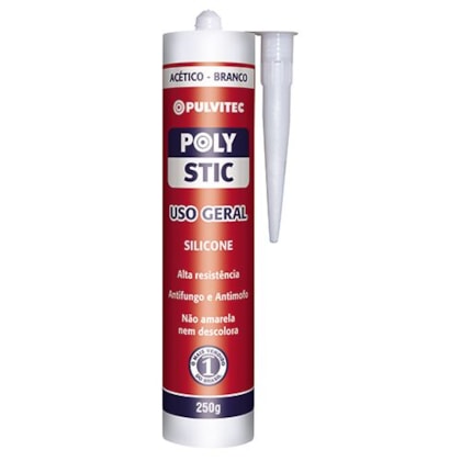 Silicone UG Branco Acetico 250g Polystic-Pulvitec