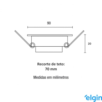 Spot Led Quadrado Embutir 5W MR16 Branco Frio 6500K  Elgin 48spot5wqbf0