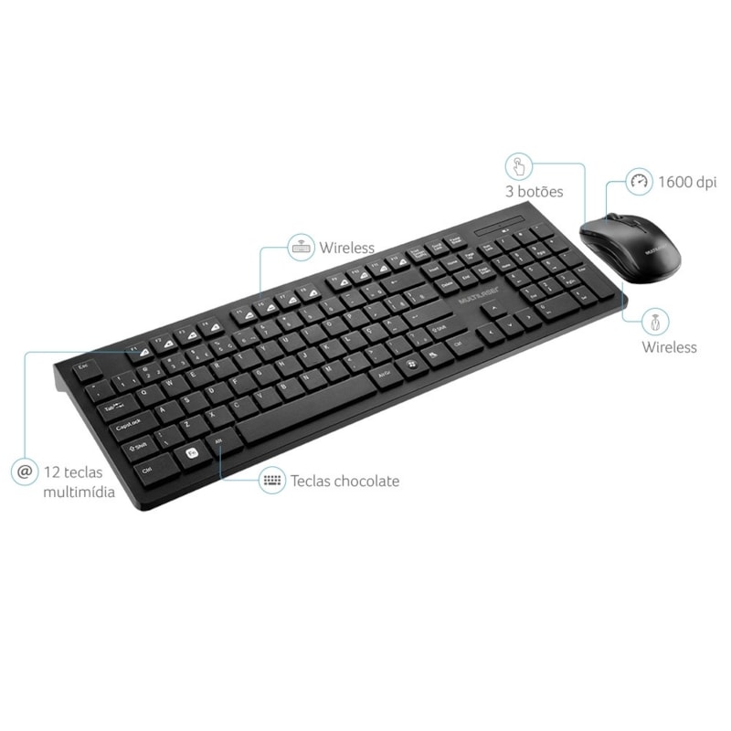 Teclado E Mouse Multimidia Usb Tc212