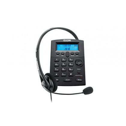 Telefone com Headset Elgin HST-8000-Base Discadora-Registro na Anatel:1276-14-5259