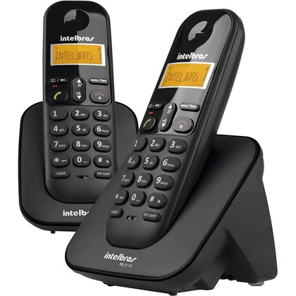 Telefone sem fio Intelbras TS3112 + Ramal Adicional com Identificador de Chamadas Preto