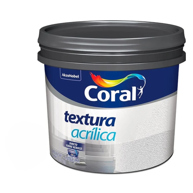 Textura Coral Acrilica Branco Balde Plastico 25kg