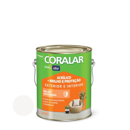 Tinta Acrilica Coral Semibrilho Protecao Branco 3,6L