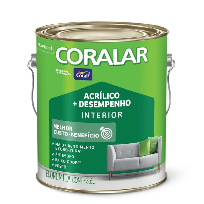 Tinta Coral Coralar Acrilica 3,6l Branco Gelo