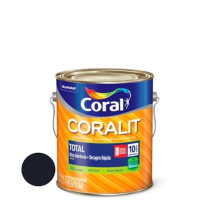 Tinta Coral Coralit Total Fosco Preto 3.6 litros