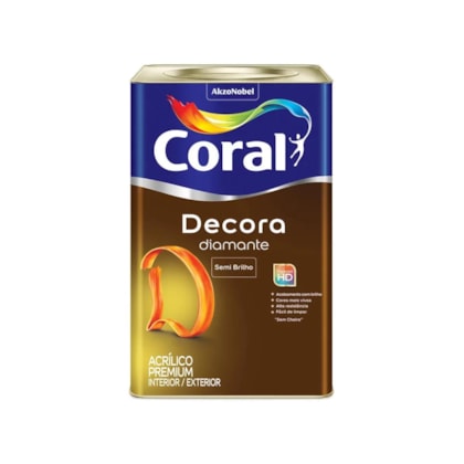 Tinta Coral Decora Diamante Semi brilho 18 Litros Branco Gelo