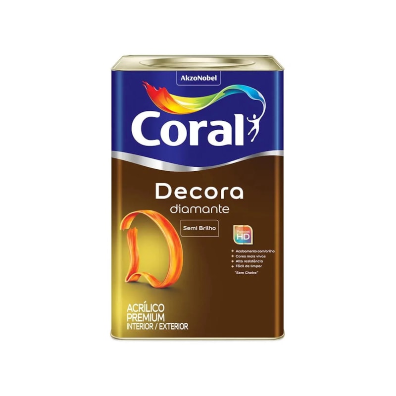 Tinta Coral Decora Diamante Semi brilho 18 Litros Branco Gelo