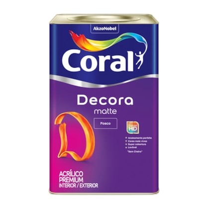 Tinta Coral Decora Matte Fosco 18 Litros Branco