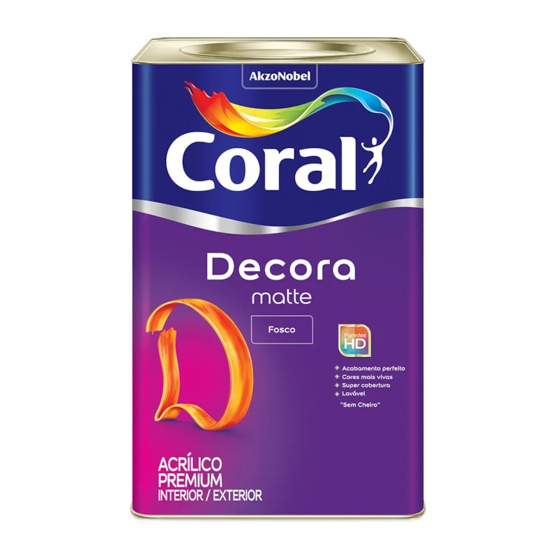 Tinta Coral Decora Matte Fosco 18 Litros Branco