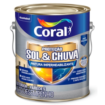 Tinta coral Impermeabilizante Protecao Sol e Chuva 3,6L  Branco