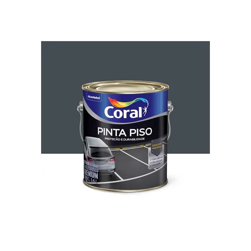 Tinta Coral Pinta Piso 3.6 Litros Cinza Escuro