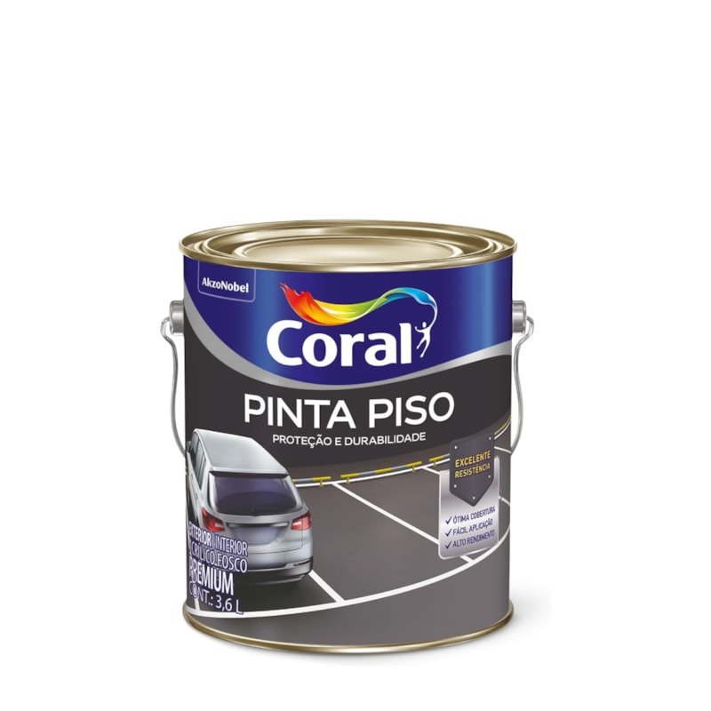 Tinta Coral Pinta Piso 3,6 Litros Vermelho Seguranca