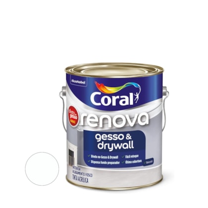 Tinta Coral Renova Gesso E Drywall Fosca Branco 3,6 Litros