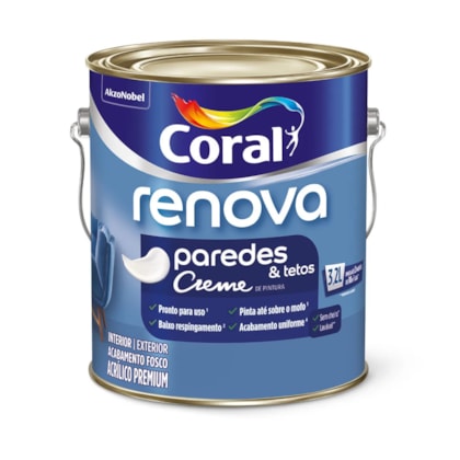 Tinta Coral Renova Paredes Fosco 3.2l Branco Gelo