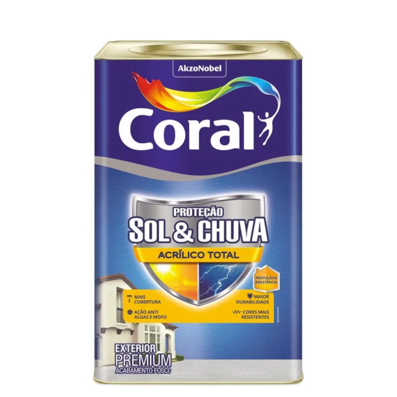 Tinta Coral Sol e Chuva Fosca Acrilico Total Branco 18 Litros