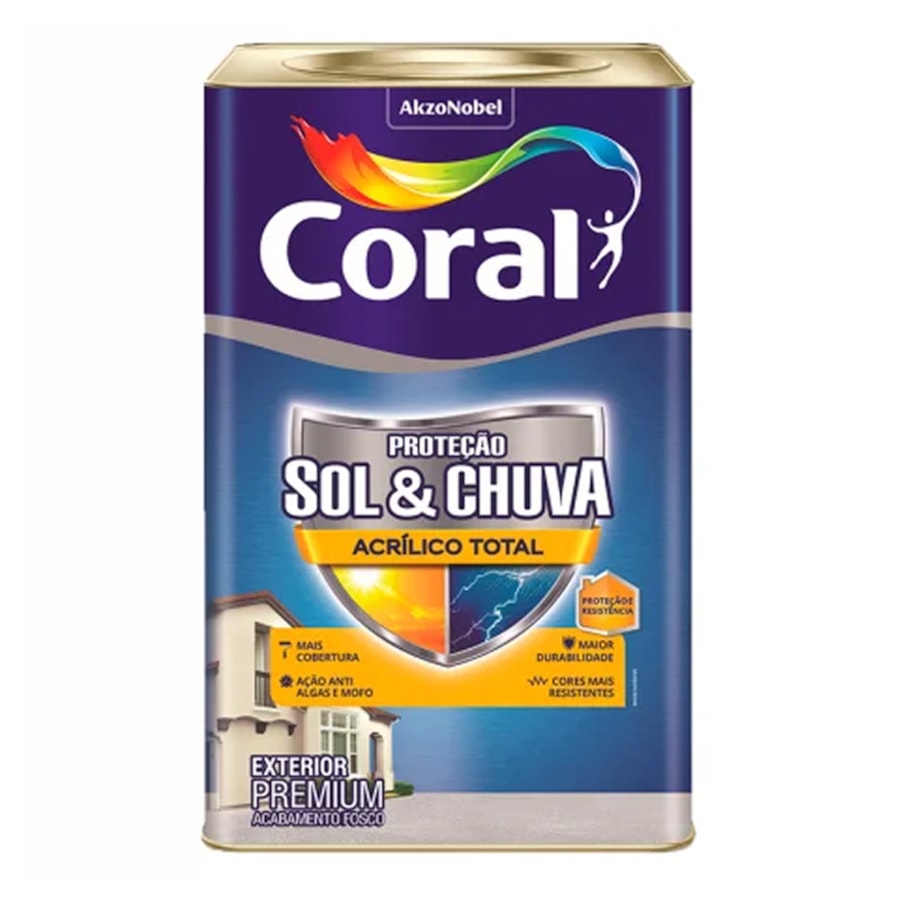 Tinta Coral Sol e Chuva Fosca Acrilico Total Branco 18 Litros - Centro ...