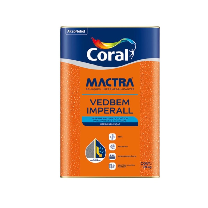 TINTA IMPERMEABILIZANTE CORAL MACTRA VEDBEM IMPERALL 18KG