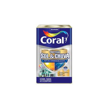 Tinta Protecao Sol & Chuva Pintura Impermeabilizante Branco 18L CORAL