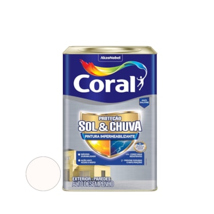 Tinta Protecao Sol & Chuva Pintura Impermeabilizante Branco 18L CORAL