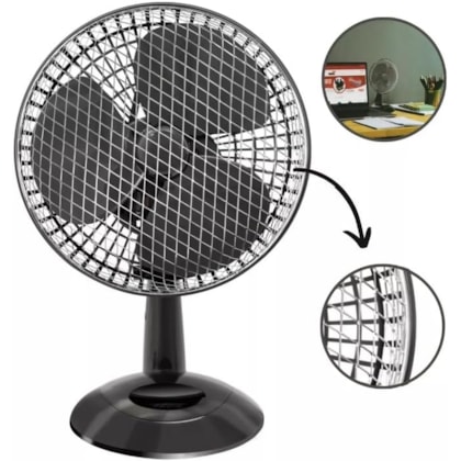 Ventilador Fame Personal Fan Preto 220v 20w